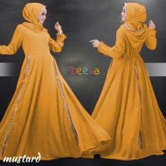 Komara Store 99/Gamis Syar'i/Baju muslim/pakaian wanita muslim/Gamis set Deeva Maxi syari Rok Umbrella/Mayung Matt Full Balotelli HQ size XL (6 color)
