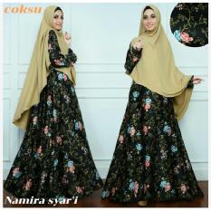 Komara Store 99/Gamis Syar'i/Baju muslim/pakaian wanita muslim/Gamis set Namira syari Matt Maxmara import size XL (4 color)