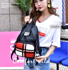 Tas Ransel Wanita Terkini Gaya Korea (Merah Dengan Putih) (Merah Dengan Putih)
