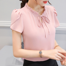 Manna Baju Chiffon Wanita Putih Pink