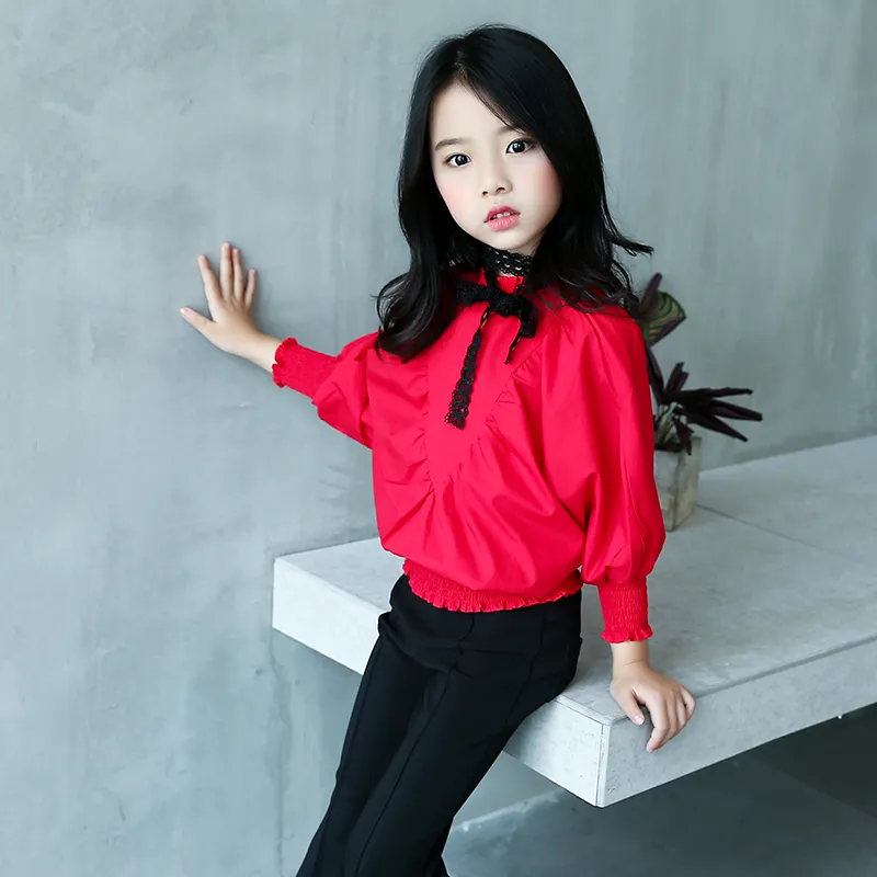 Versi Korea perempuan Musim Semi dan Gugur lengan panjang kemeja Slim kemeja katun kemeja kotak-