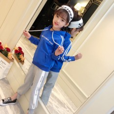 Korea Modis Gaya Bagian Panjang Baru Remaja Atasan Kaos Sweater (Biru)