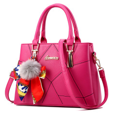 Korea Fashion Style Bahu Selempang Miring Tas Prada Tas Wanita (Syal Hias Tas Merah Mawar Warna)