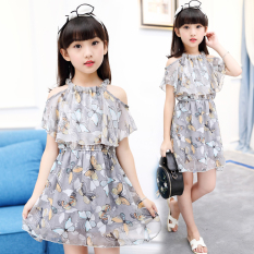 Izoor Dress Chiffon Nampak Bahu Wanita Gaya Korea