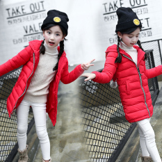 Korea Modis Gaya Baru Anak Laki-laki Gadis Bulu Angsa Pakaian Katun (Merah)