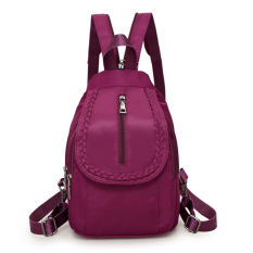 Korea Fashion Style Kain Oxford Dwiguna Perjalanan Selempang Miring Tas Punggung Kecil Tas Ransel (Hitam)