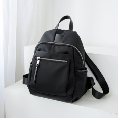 Korea Fashion Style Kain Oxford Perempuan Baru Perjalanan Tas Bahu Nilon Tas Ransel (Hitam)