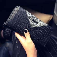 Korea Fashion Style Kapasitas Besar Dompet Dompet Wanita (Pola Kulit Buaya 58 Segitiga Perak)