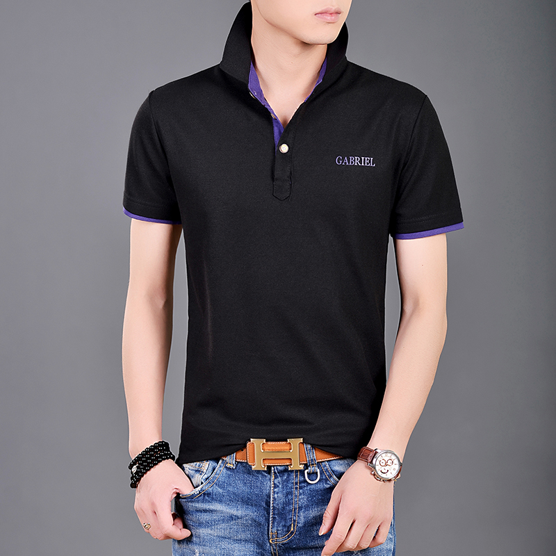 Model tipis baju kaos lengan pendek pria Baju Dalaman Kerah Turndown Gaya Korea XL pakaian musim panas pakaian anak muda Jaket bekerja Atasan pria