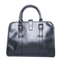 Korea Fashion Style Kulit Muda Cross Section Tas Tas Kulit Untuk Pria Portabel Tas Tas (Hitam)