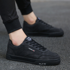 Sepatu Kets Pria Sol Datar Versi Korea (Hitam) (Hitam)