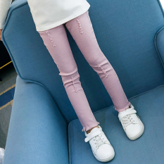 Celana Gadis Jeans Korea Fashion Style Musim Semi dan Musim Gugur Baru (Merah Muda Warna)