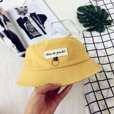 Korea Fashion Style Patch surat topi ember (Jahe kuning)