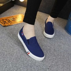Korea Modis Gaya Perempuan Datar With Kets Putih Sepatu Wanita (8688 Biru)