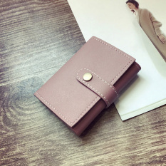 Dompet Kecil Dompet Korea Fashion Style Gesper Perempuan Dua Kali Lipat ( Merah muda)