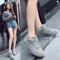 Korea Fashion Style Perempuan Sepatu Running Baru Sepatu Olah Raga (Abu-abu)