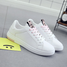 Korea Fashion Style Perempuan SMP Siswa Datar Sepatu Wanita Sepatu Kets Putih (Merah Muda Warna) Sepatu wanita Sepatu sport sepatu sneakers wanita
