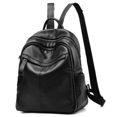 Korea Fashion Style Poly Urethane Perempuan Baru Tas Ransel Wanita Tas Ransel (0309 Pola Kulit (Untuk Mengirim Dompet))