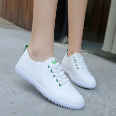 Sepatu Kets Wanita Sol Datar Bertali Bersirkulasi Udara Versi Korea (Model Wanita + Hijau) (Model Wanita + Hijau)