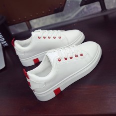 Korea Modis Gaya Siswa Perempuan Sol Tebal Sepatu Wanita Her Kets Putih (Merah)