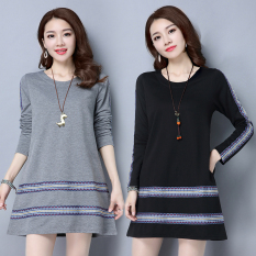Korea Modis Gaya Terlihat Langsing Rok Berbentuk Huruf Model Musim Semi Baju Dalaman Gaun (Hitam)