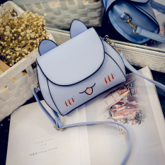 Korea Fashion Style lucu anak kucing tas bahu Messenger tas kecil tas wanita (Cahaya biru) (Cahaya biru) Tas Tas Wanita Tas Selempang Wanita Tas Mini Wanita