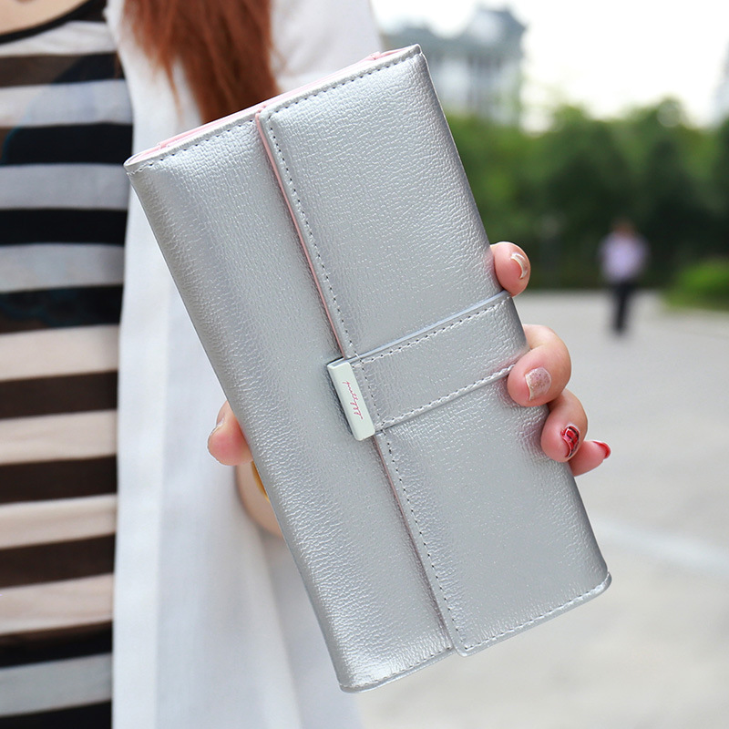 Korea Tipe Dompet Sabuk Gesper Multi-Fungsi Panjang Ladys Dompet Wanita Melintang Dompet Modis