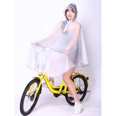 Korea Fashion Percetakan Jubah Dewasa Wanita Bersepeda Jas Hujan EVA Raincoat Tebal Sepeda Poncho-Intl