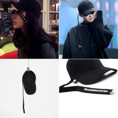 Korea GD The Same Paragraph dasi sabuk hitam crooked topi bisbol (Hitam)