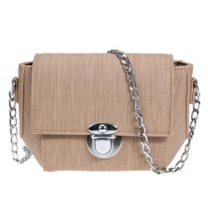 Wanita Korea Rantai Bahu Tas Bahu Kecil Tas Mini Tas Tangan (Khaki)-Intl
