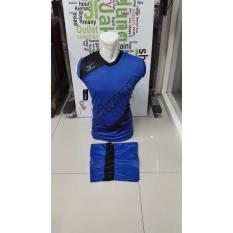 Kostum Singlet Kaos Sepakbola Futsal Volly Takraw Bahan Dryfit M L XL Biru Plus Celana Pendek 24.5