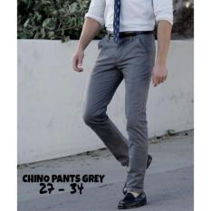 KS Celana chino pant panjang pria ( abu )