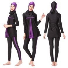 Kuhong Muslim Ladies 'Full Cakupan Swimwear Sederhana Swimwear Muslim Islam Swimming Suit Muslim Jilbab Swimsuits Muslim Mandi Suits-Intl