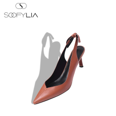 Kulit Perjamuan Alas Kaki Baru Sepatu Wanita Menunjuk Sandal Summer (Bata Merah (15 Hari Dikeluarkan Dalam))