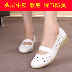Kulit Sapi Asli Kecantikan Salon Tergelincir Di Lereng With Model Crocs Sandal Musim Panas Sepatu Hak Perempuan (Putih)