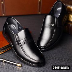 Kulit Ukuran Ekstra Besar Kaki Lebar Ayah Sepatu Sepatu Kulit Pria (Hitam 0505) sepatu pria Sepatu kulit Sepatu kerja sepatu formal pria