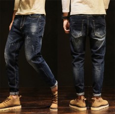 Kupang Harem Lurus Ukuran Besar Celana Panjang Pemuda Celana Jeans Pria (D035)