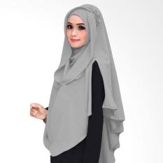 Kus Group Hijab Oki Panjang Kerudung Syari Abu Abu