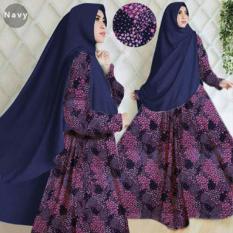 kyoko fashion syari kemuning -(motif navy)