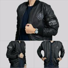 KZ7 Jaket bomber aftersix racer pria keren - Black - Hitam