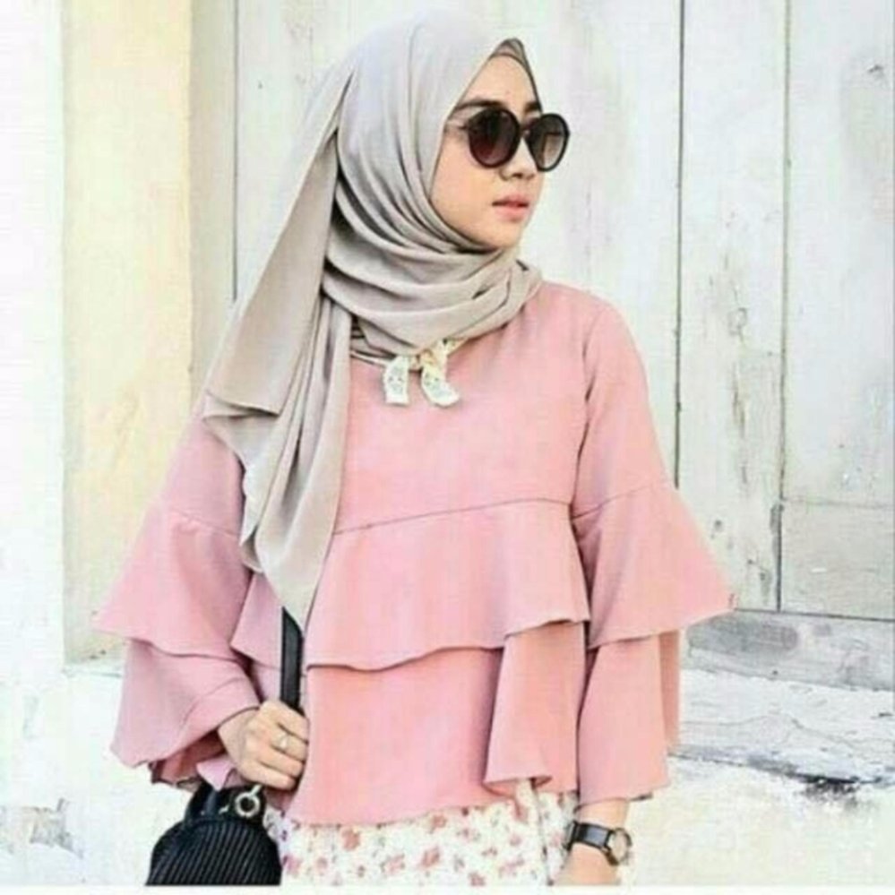 Labelledesgin Blouse Rumple Ruffle Yukki - PinkSalem Labelledesgin Blouse Rumple Ruffle Yukki - PinkSalem