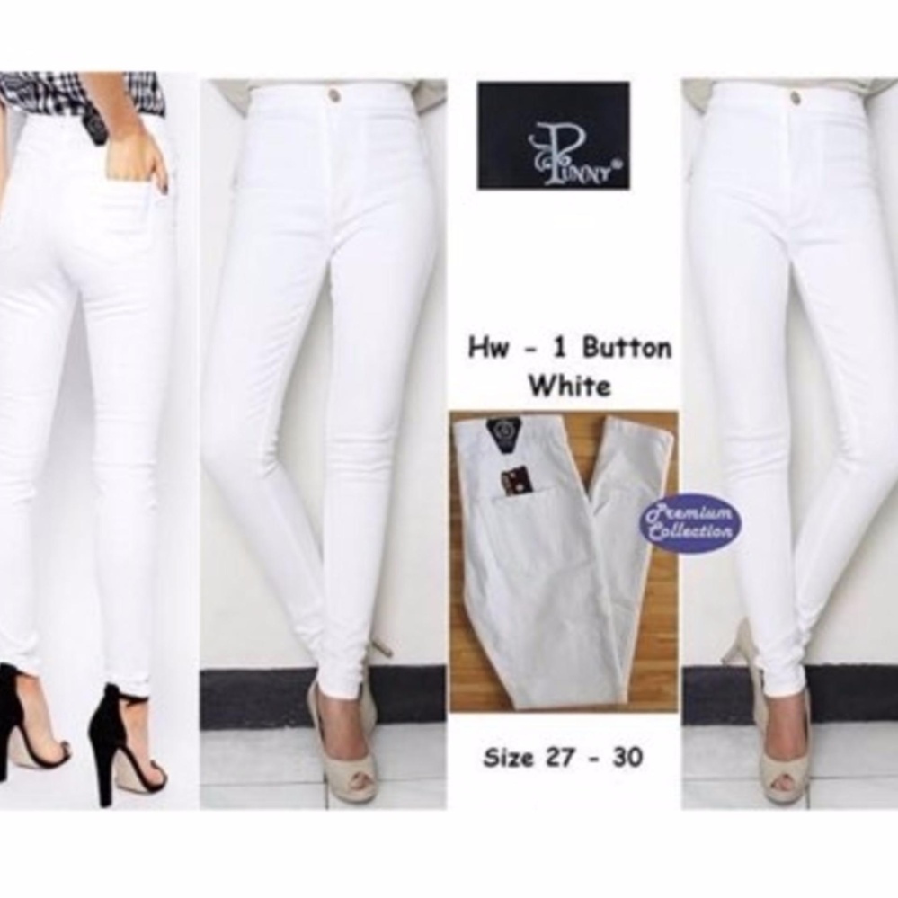 Labelledesign CELANA JEANS HIGH WAIST PANTS PREMIUM - PUTIH