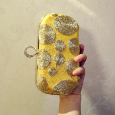 Mimosifolia Tas Wanita Perjamuan Tenunan Gaun Berlian Pesta Pernikahan Pengiring Pengantin Ritsleting Rantai Tas Tas Tas mini Dress Menghadiri Upacara Yang Emas-Intl