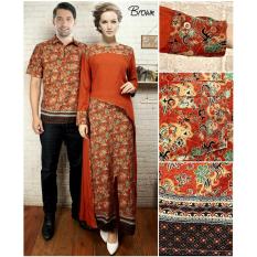LF Batik Wanita dan Pria Pasangan / Batik Pasangan Lebaran / Batik Keluarga Couple Pasangan / Kemeja Pria Dress Wanita Maxi Wanita / Baju Batik Gamis / Batik Bagus / Kebaya Busana Kemeja Muslimah Pria / Dress Gamis Wanita Muslimin (Yem) 7T - Coklat