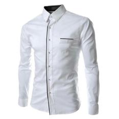 Kemeja Pria / Atasan Pria / Kemeja lengan Panjang / Cowok Formal Yupter / Kemeja Polos / Kemeja Cowok Formal Kasual PREMIUM / Kemeja Slim Fit Stretch (Terpe) SR - WHITE