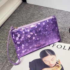 Wanita Baru Panas Tas Tangan Motif Buaya Modis Versi Korea dari Paket Telepon Dompet-Ungu-Intl