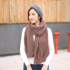 Wanita Syal Musim Dingin Fashion Hangat Tebal Lembut Selimut Rajut Knit Ringan Panjang Scarf Selendang untuk Wanita Warna Solid-Intl