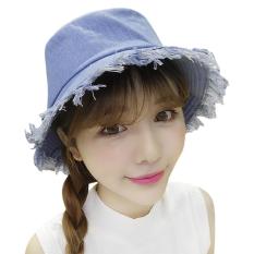 Ladies Teen Gadis Ember Hat Fashion Sun Protection Lipat Denim Hat Cap Hiasan Kepala Luar Ruangan Bersepeda Travel Shopping Flat Pantai Nelayan Topi Topee-Intl