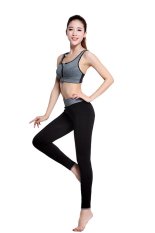 Wanita Yang Menjalankan The Sports Kebugaran Yoga Latihan Celana Legging Celana Olahraga (Hitam)