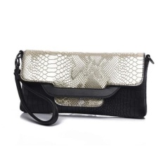 Lady Designer Cross Body Bag Fashion Gaya Barat CrocodilePattern Handbag & Wristlet (Platinum)-Intl